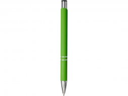 Шариковая кнопочная ручка Moneta с матовым антискользящим покрытием, лайм