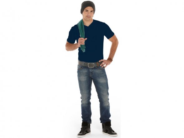 Футболка Heavy Super Club мужская с V-образным вырезом, темно-синий 