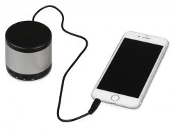 Портативная колонка Ring neon с белой подсветкой корпуса, серебристый