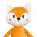 Мягкая игрушка Beastie Toys, лисенок с белым шарфом 