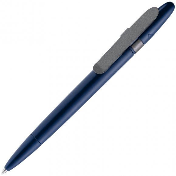Ручка шариковая Prodir DS5 TSM Metal Clip, синяя с серым 