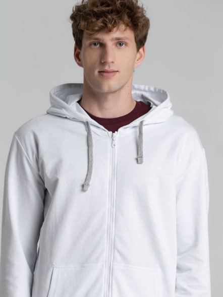 Толстовка на молнии с капюшоном Unit Siverga, белая 