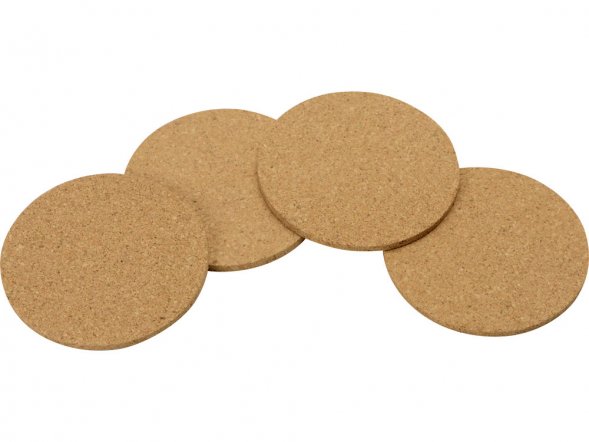 Набор костеров Bali из пробки в хлопковом мешке, 4 шт 