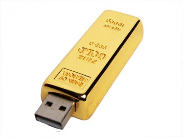 USB-флешка на 128 Гб в виде слитка золота, золотой 
