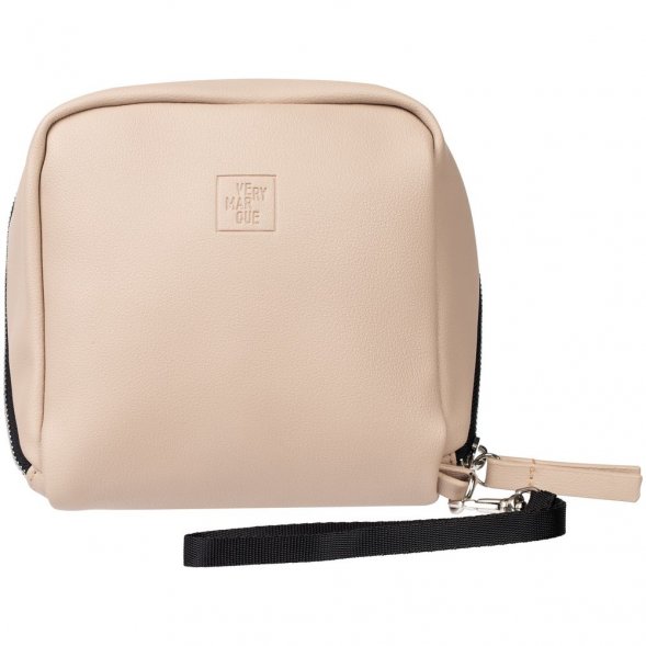 Дорожная косметичка Cubo, бежевая с логотипом 