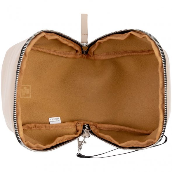 Дорожная косметичка Cubo, бежевая с логотипом 