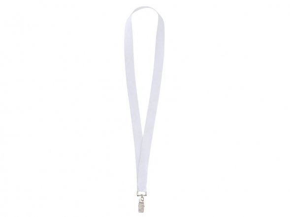 Ланъярд из RPET с клипом, белый 