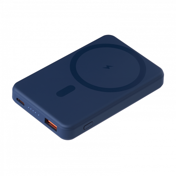 Внешний аккумулятор Largo PD 5000mAh с функцией беспроводной зарядки 15W, синий 