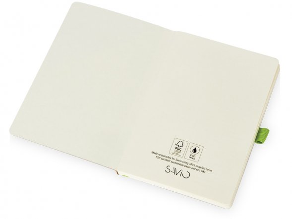 Блокнот Sevilia Soft, гибкая обложка из крафта A5, 80 листов, крафтовый/зеленое яблоко 