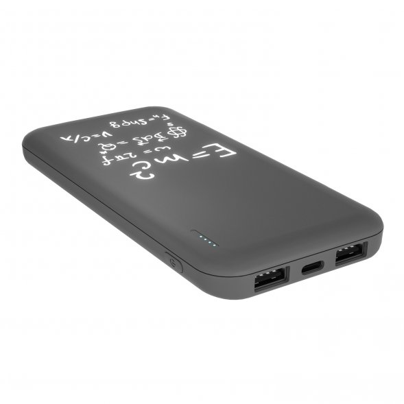 Внешний аккумулятор с подсветкой Luce 10000 mAh, серый 