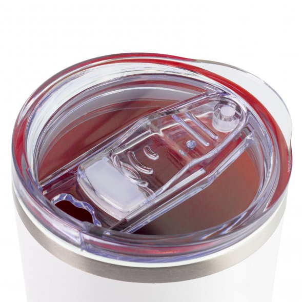 Термокружка вакуумная с керамическим покрытием Arctic, белый/красный 