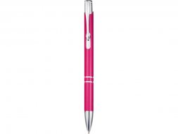 Алюминиевая шариковая кнопочная ручка Moneta, черные чернила, фуксия