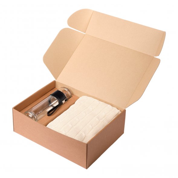 Подарочный набор Terso, Fado, бежевый (плед, термобутылка) 