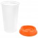Стакан с крышкой Color Cap White, белый с оранжевым 