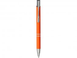 Шариковая кнопочная ручка Moneta с матовым антискользящим покрытием, оранжевый