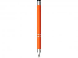 Шариковая кнопочная ручка Moneta с матовым антискользящим покрытием, оранжевый