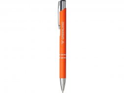 Шариковая кнопочная ручка Moneta с матовым антискользящим покрытием, оранжевый