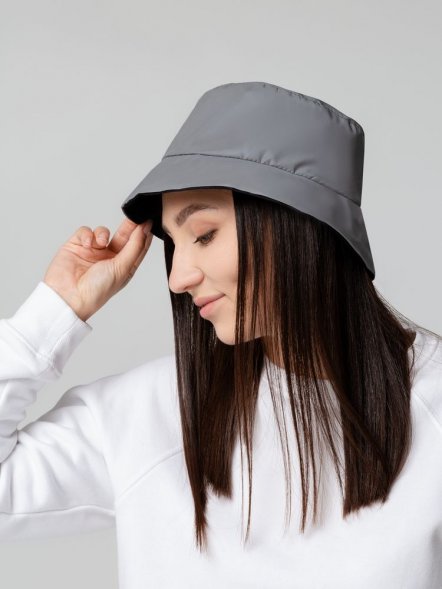 Панама Manifest из светоотражающей ткани, серая 