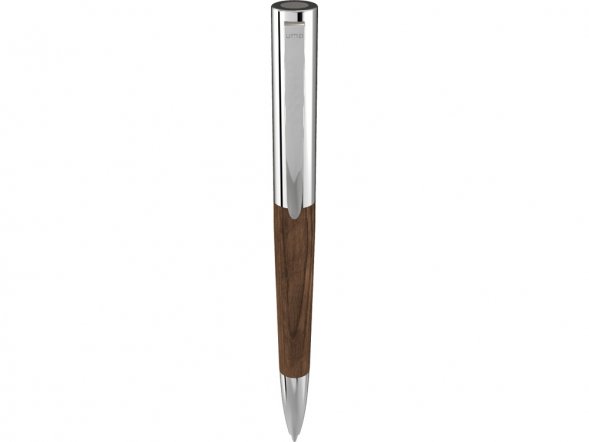 Ручка шариковая TITAN WOOD, синий, 1 мм, коричневый/серебристый 