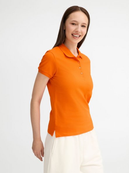 Рубашка поло женская People 210, оранжевая 