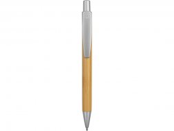 Ручка шариковая Borneo из бамбука, серебряный, черные чернила
