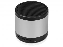 Портативная колонка Ring neon с синей подсветкой корпуса, серебристый