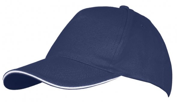Бейсболка Long Beach, темно-синяя с белым 