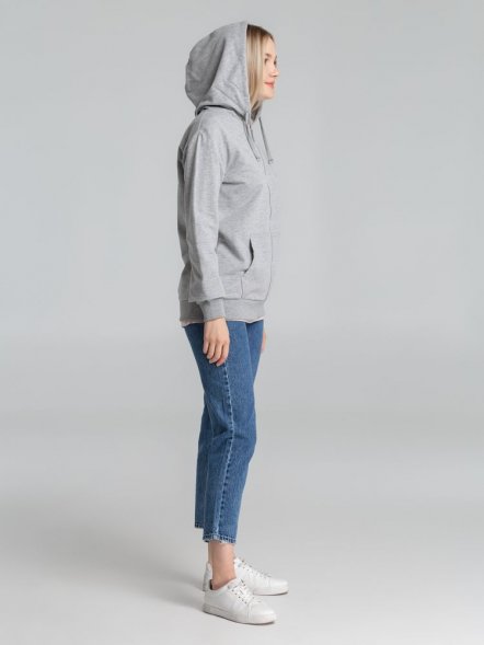 Толстовка на молнии с капюшоном Unit Siverga, серый меланж 