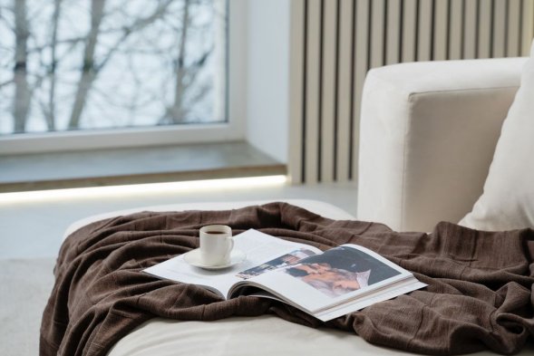 Плед Pleat, молочно-белый 