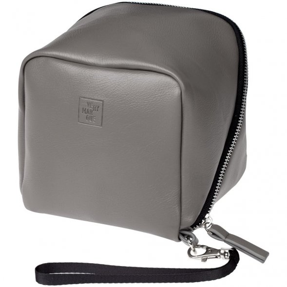 Дорожная косметичка Cubo, серая с логотипом 