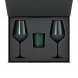 Подарочный набор свеча Enigma + 2 бокала для вина Emerald в черной коробке 
