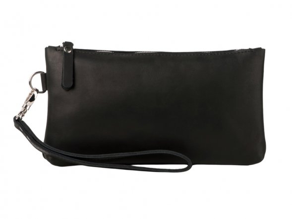 Барсетка кожаная, черный 