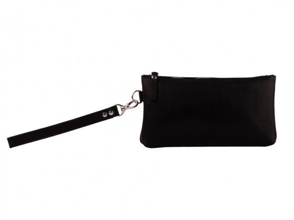 Барсетка кожаная, черный 