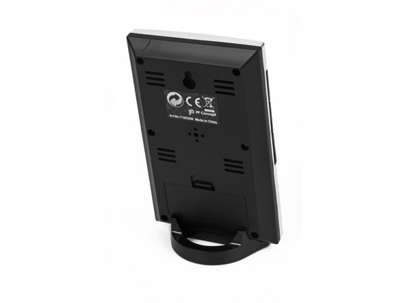 Настольная метеостанция Como с часами-будильником, серебристый/черный 