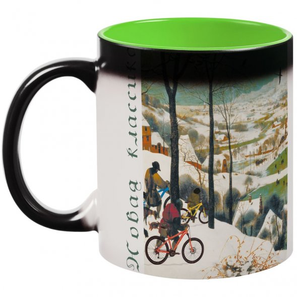Кружка-хамелеон «Новая классика. Велосезон XVI», матовая, зелено-черная 