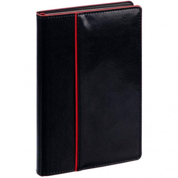 Ежедневник Alanis, недатированный, черный c красным 