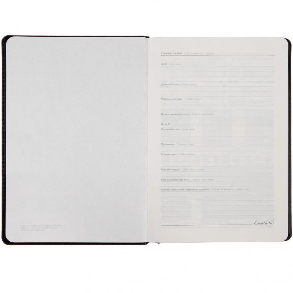 Ежедневник Alanis, недатированный, черный c красным 