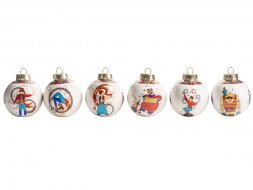 Набор новогодних шаров, 6 шт.