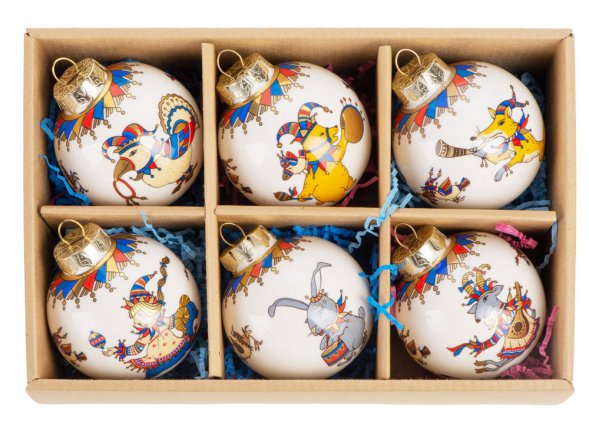 Набор новогодних шаров, 6 шт. 