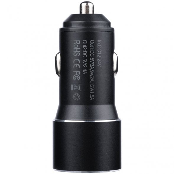 Автомобильное зарядное устройство Volto, черное 