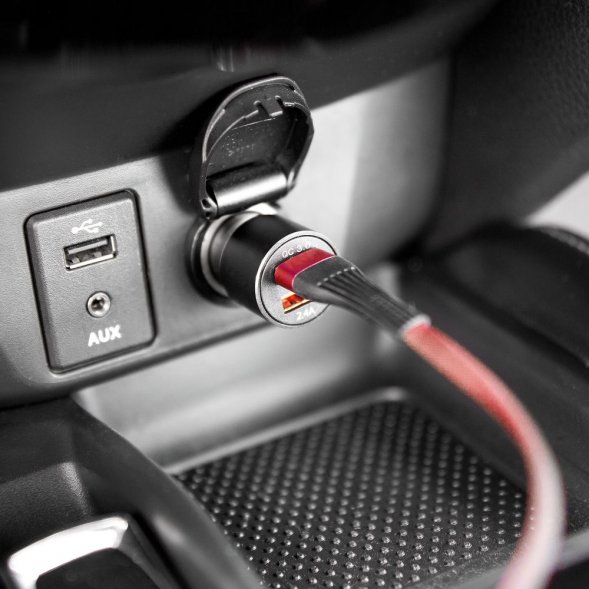 Автомобильное зарядное устройство Volto, черное 