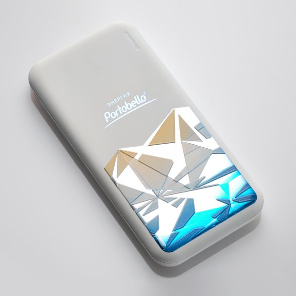 Внешний аккумулятор с подсветкой Luce 10000 mAh, белый 