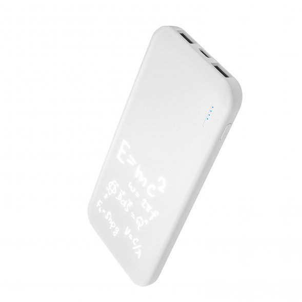 Внешний аккумулятор с подсветкой Luce 10000 mAh, белый 