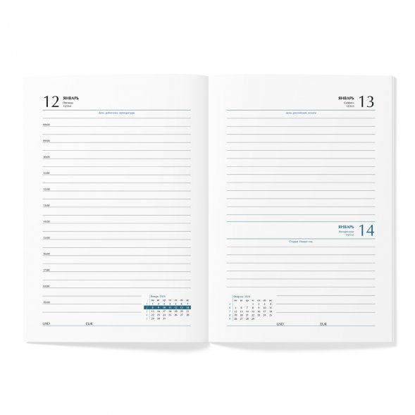 Ежедневник Marseille датированный, черный (2024 г.) 