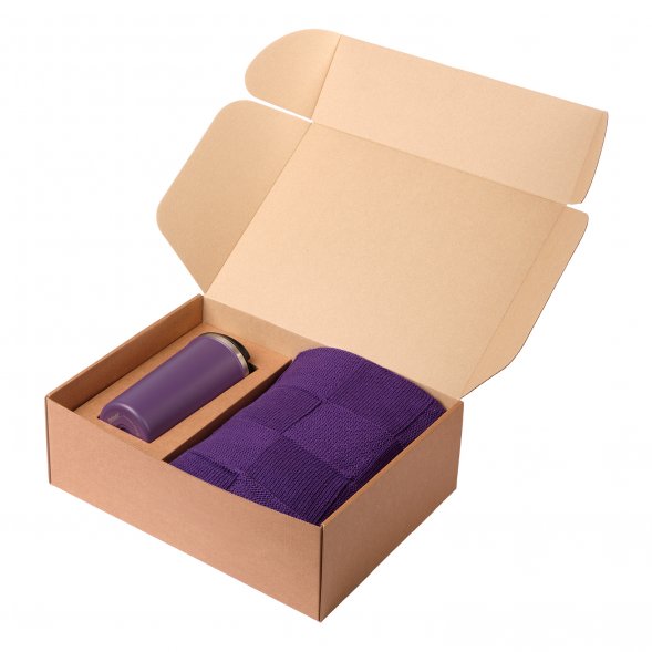 Подарочный набор Palermo, Cella, фиолетовый (плед, термокружка) 