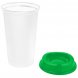 Стакан с крышкой Color Cap White, белый с зеленым 