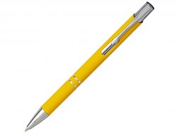 Шариковая кнопочная ручка Moneta с матовым антискользящим покрытием, желтый