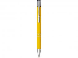 Шариковая кнопочная ручка Moneta с матовым антискользящим покрытием, желтый