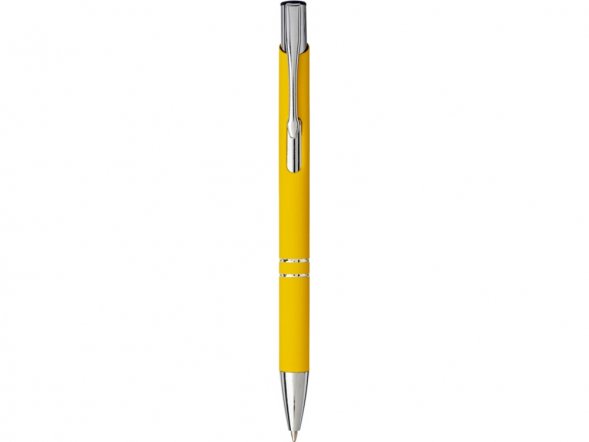 Шариковая кнопочная ручка Moneta с матовым антискользящим покрытием, желтый 