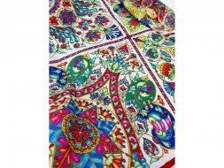 Платок Русская эмаль пёстрая 100% шёлк